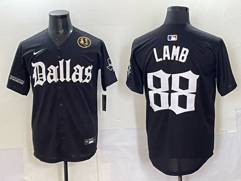 Men 2025 Nike Dallas Cowboys #88 Lamb Black 5th generation Joint Name Limited NFL Jersey 014->dallas cowboys->NFL Jersey